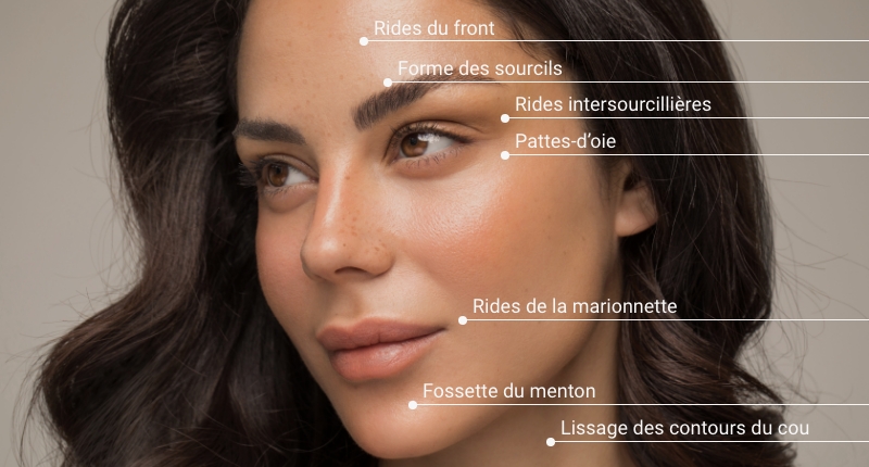 Injection Neuromodulators - visuels zones